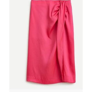 Like New J.Crew Sarong Silk Midi Skirt Hot Pink